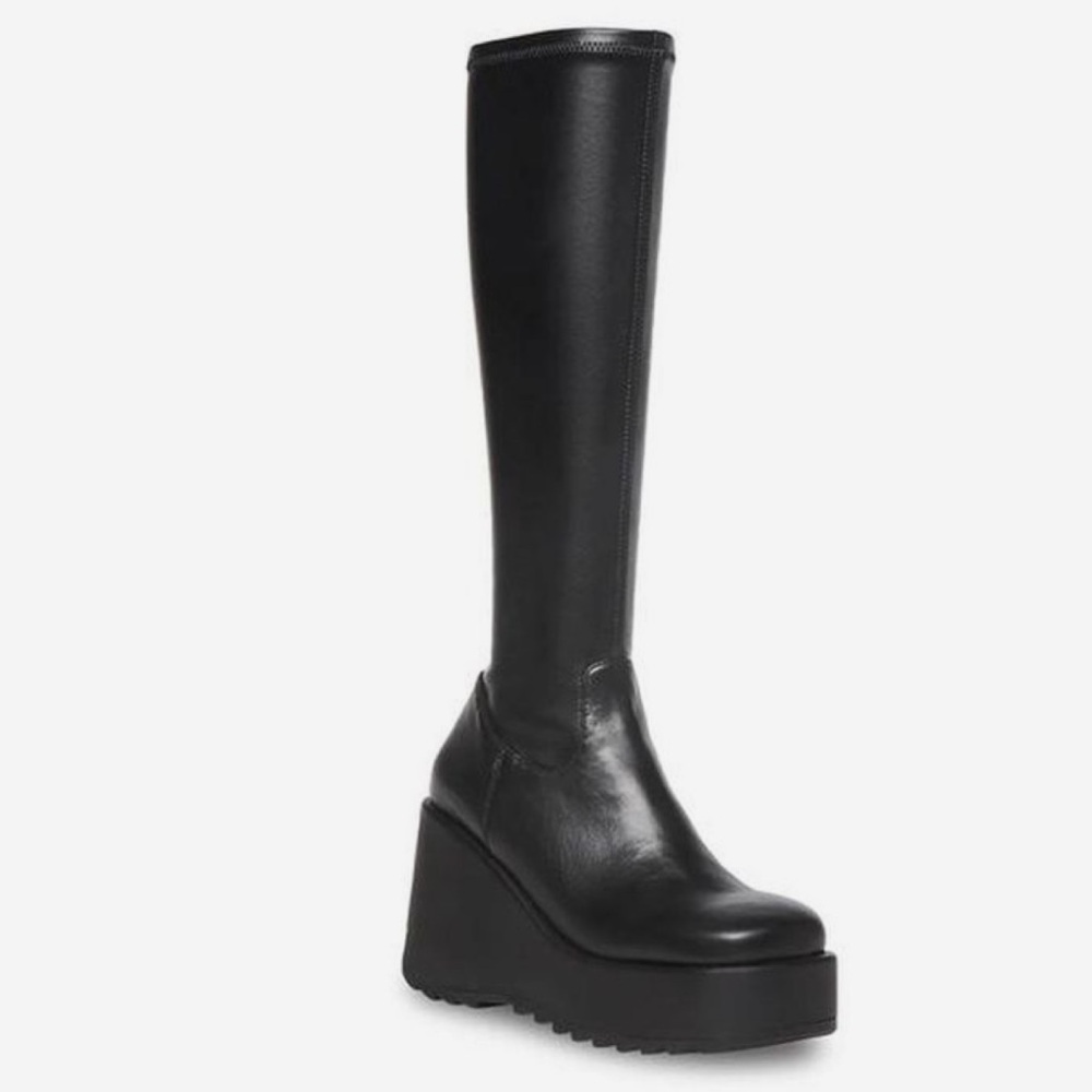 Steve Madden DUKE30 BLACK platform knee high boots